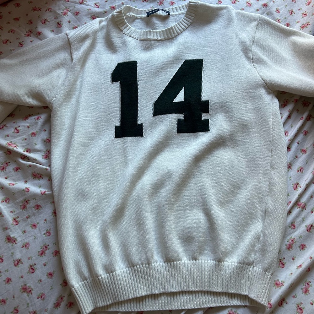 brandy knit sweater ( worn once - great condition) cream / white and green ONESZ
